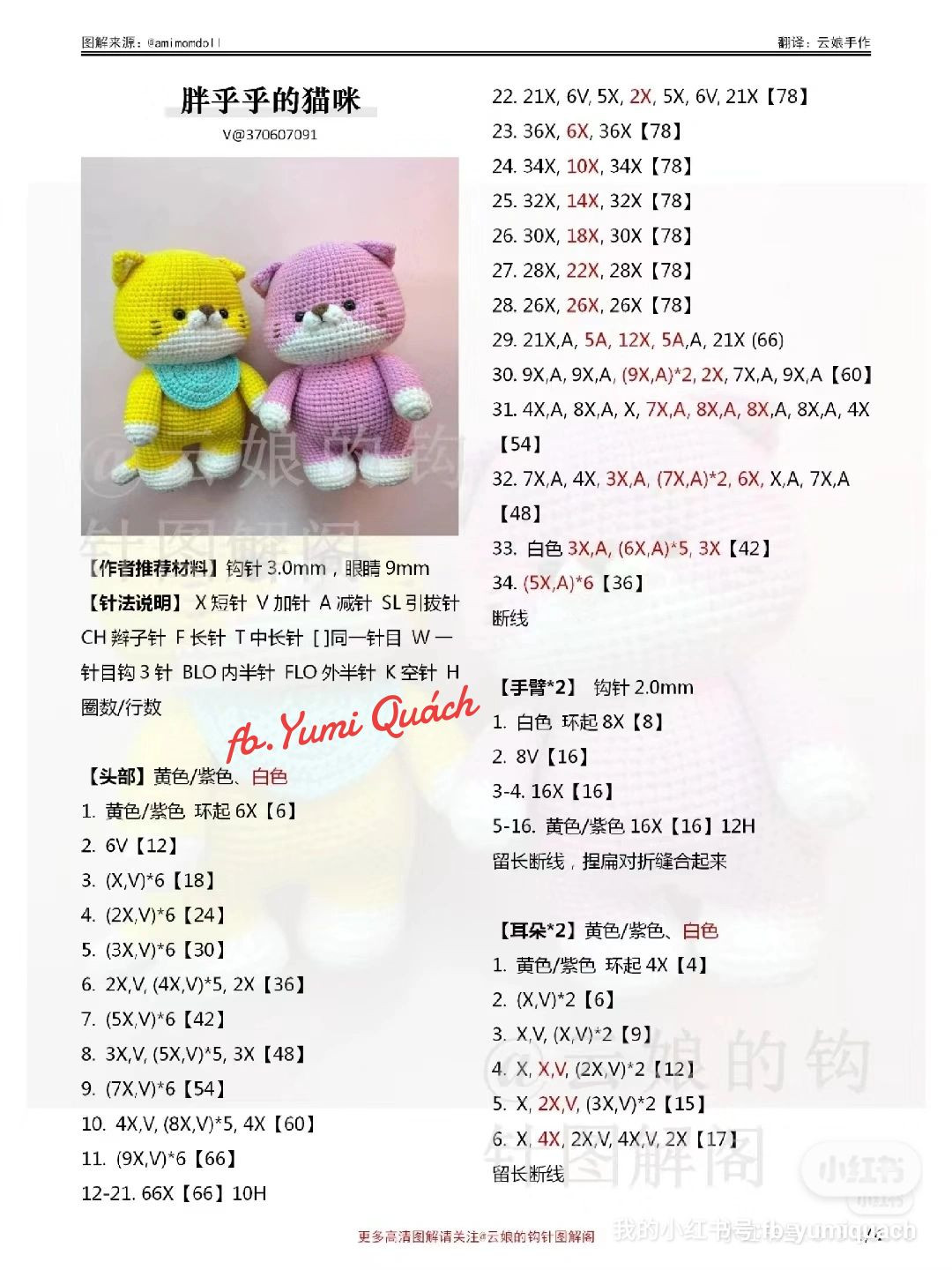 Cute Crochet Cat Dolls Pattern for Beginners