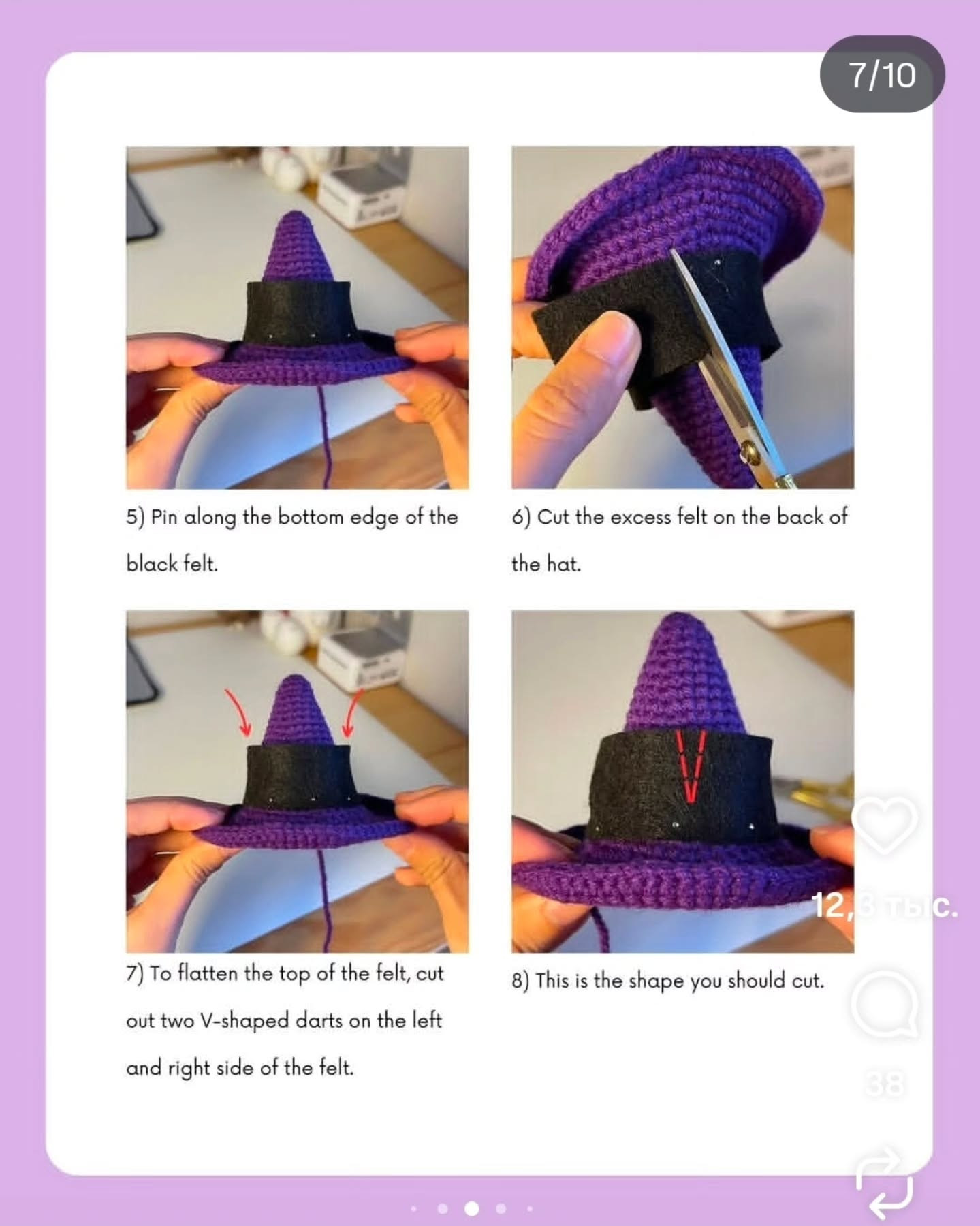 Cute Crochet Cat with Witch Hat Pattern Free Download