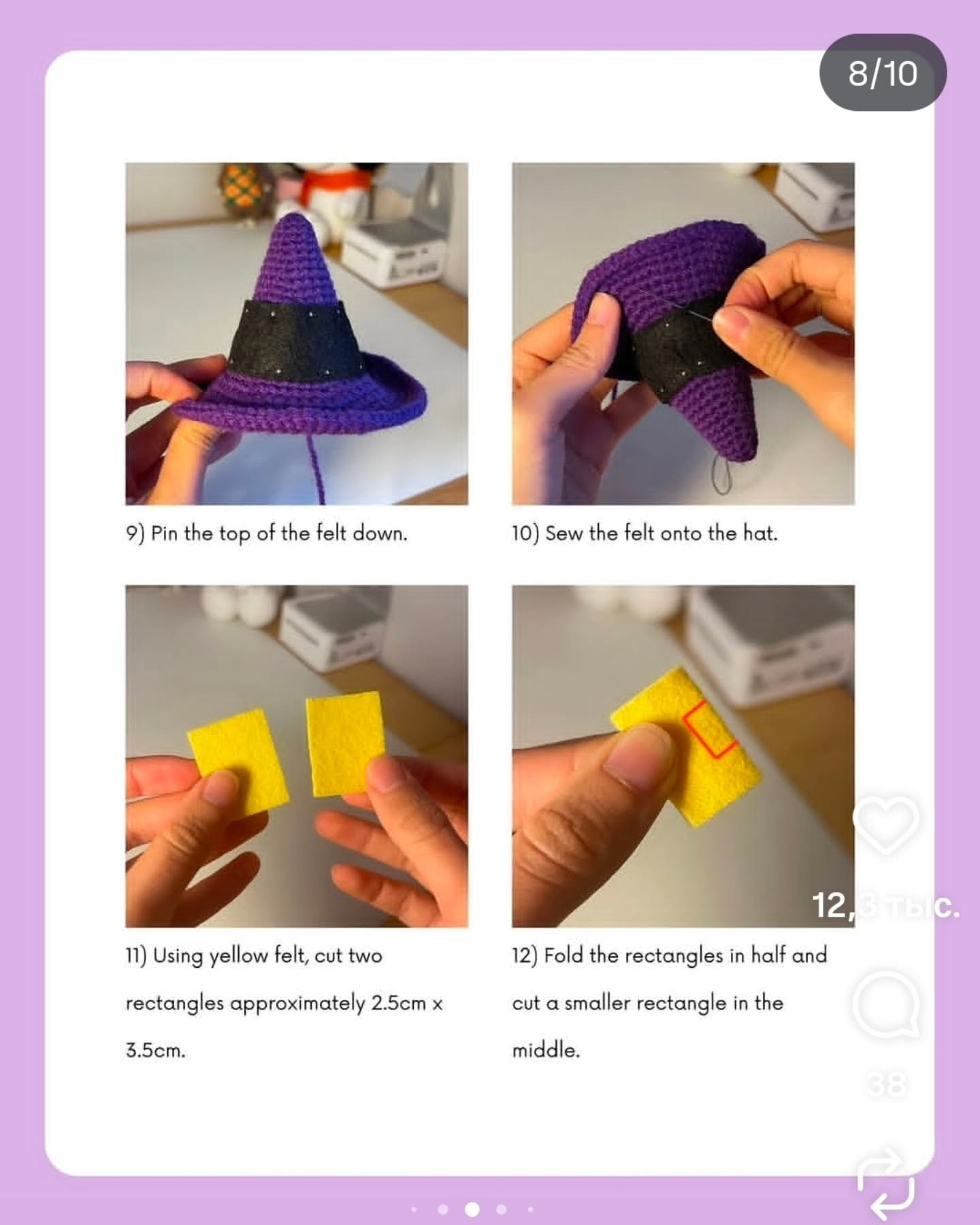 Cute Crochet Cat with Witch Hat Pattern Free Download