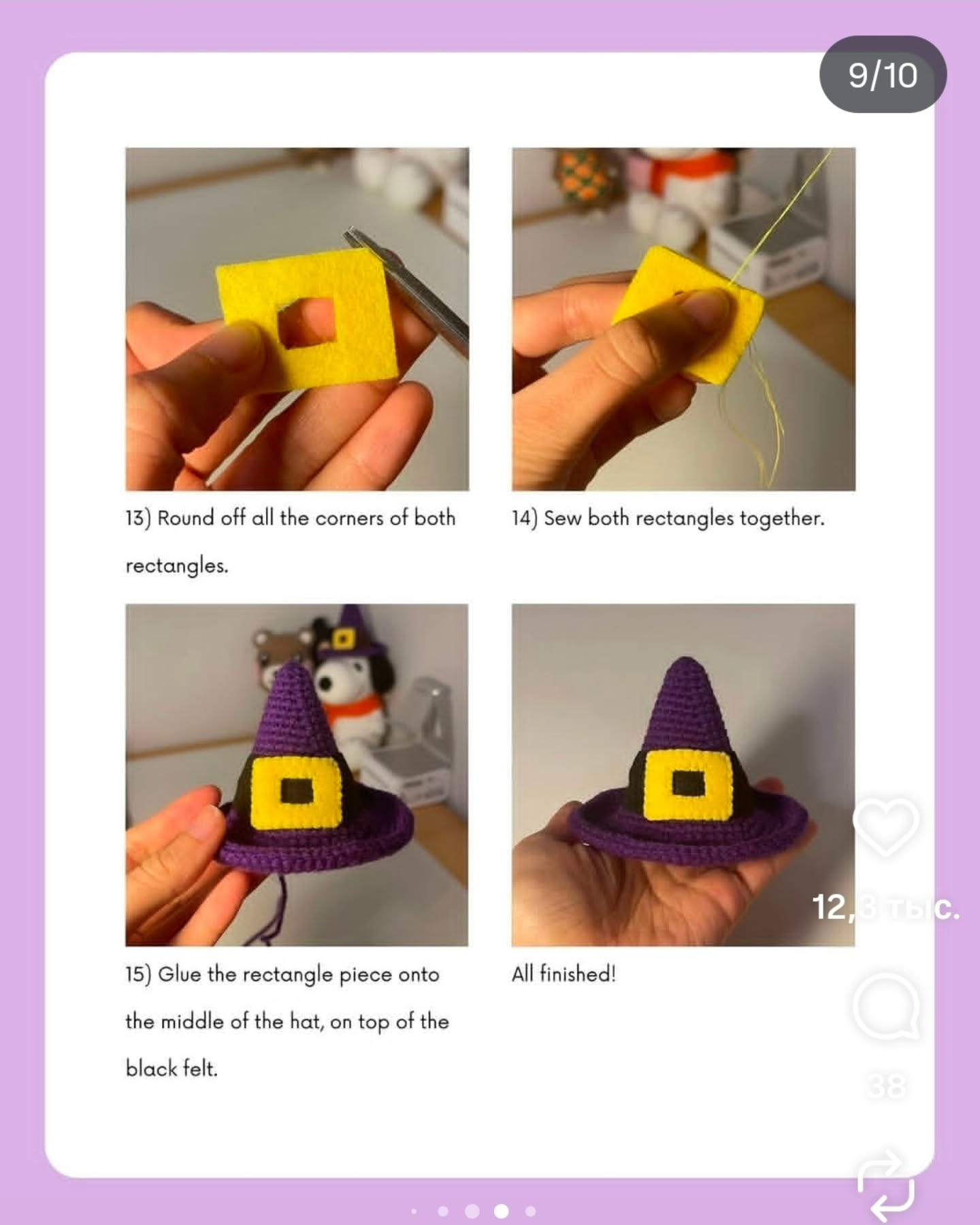 Cute Crochet Cat with Witch Hat Pattern Free Download