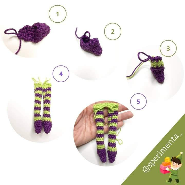 Cute Crochet Elf Doll with Striped Outfit Pattern