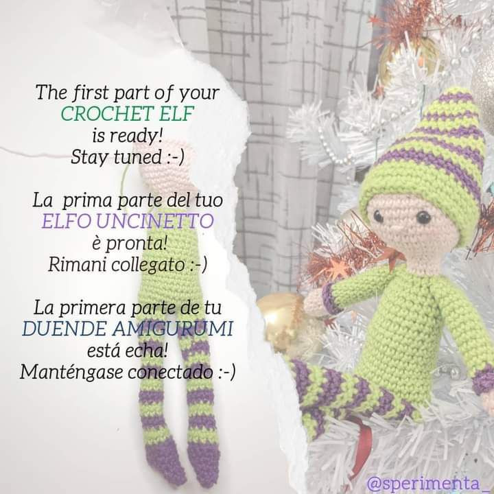 Cute Crochet Elf Doll with Striped Outfit Pattern