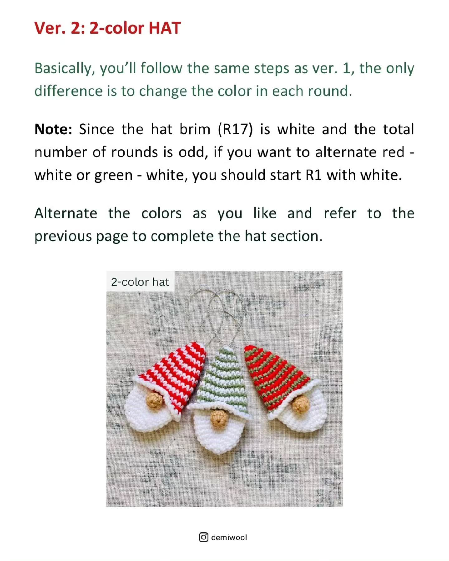 Cute Crochet Gnome Ornaments Pattern for Christmas Decoration