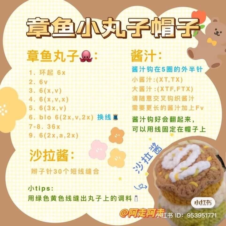 Cute Crochet Ice Cream Cone with Bear Face and Cherry Top