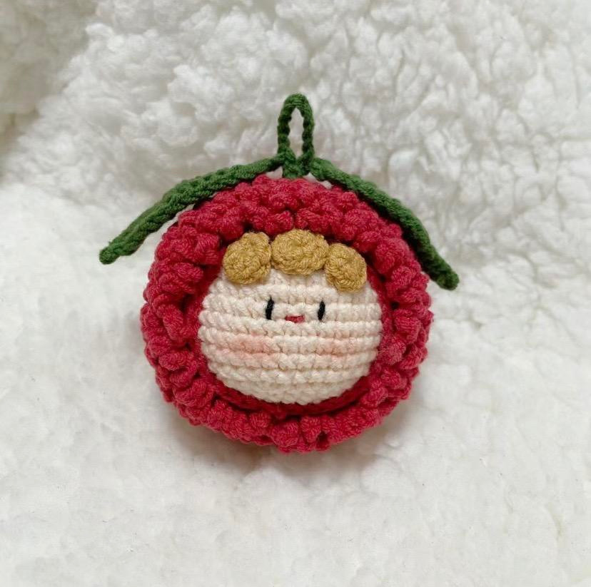 Cute Crochet Lychee with Face Pattern for Beginners