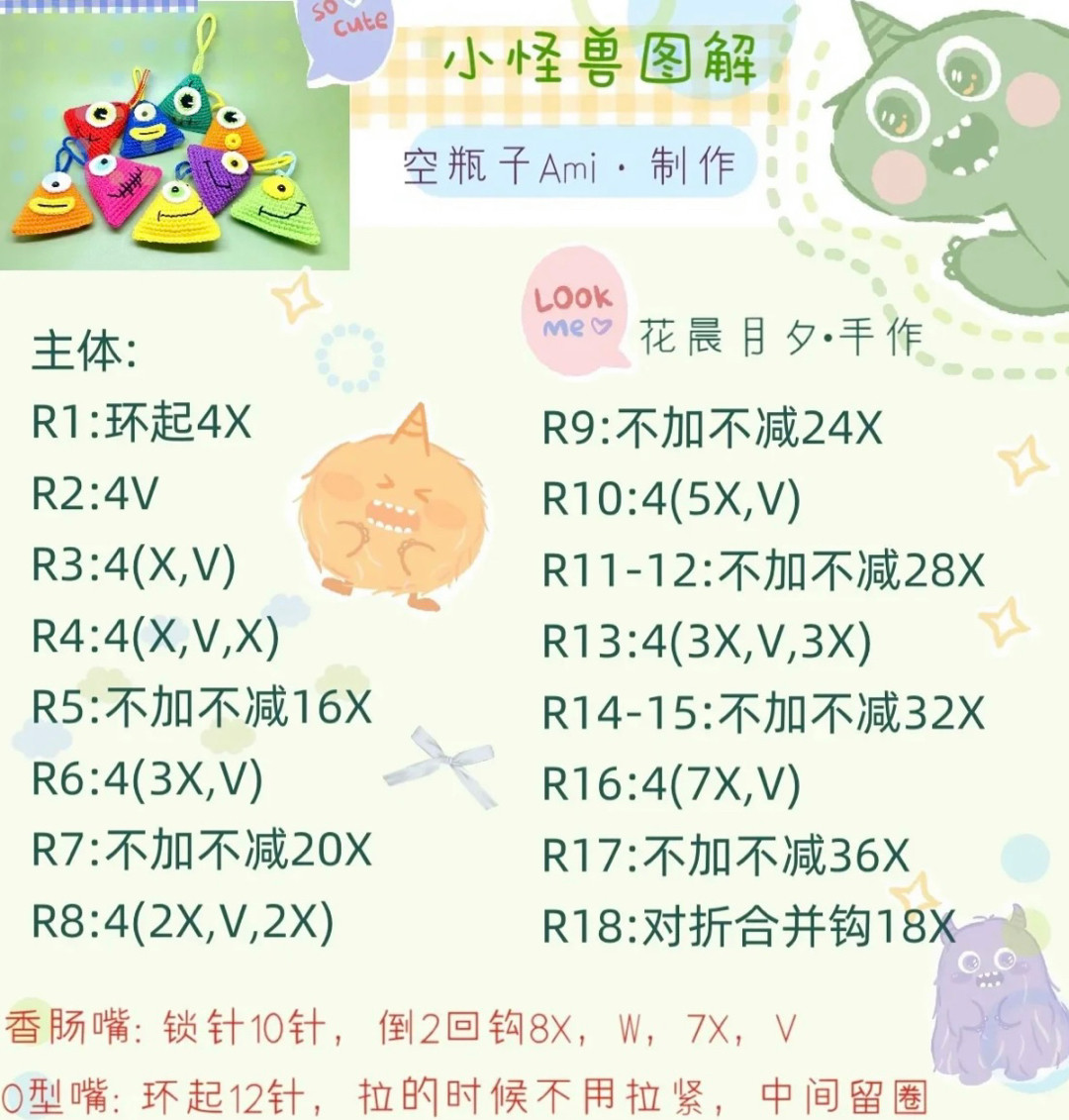 Cute Crochet Monster Keychains for Your Creative Projects