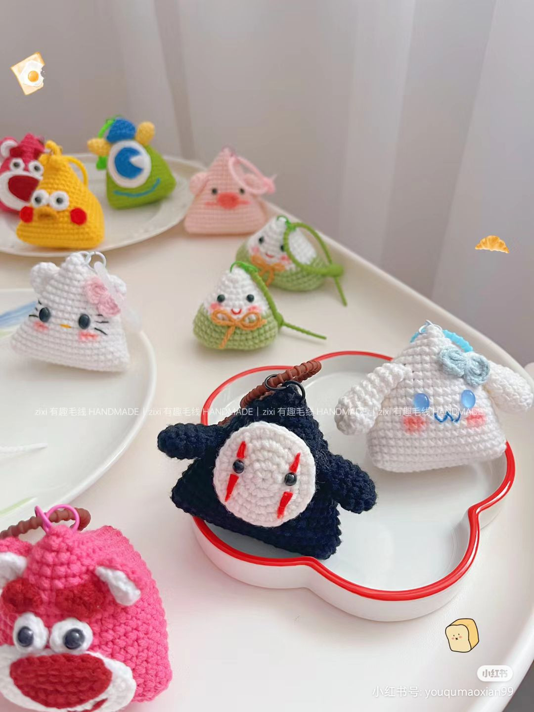 Cute Crochet Piggy Keychains - Handmade with Love