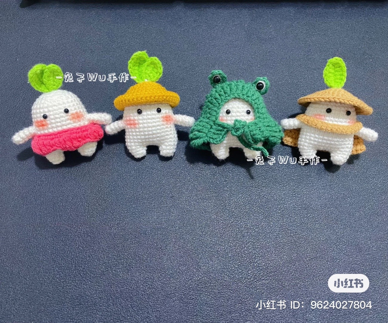 Cute Crochet Radish Characters with Adorable Outfits