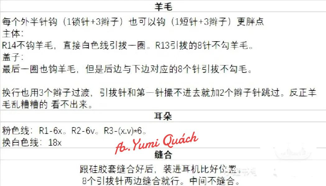 Cute Crochet Sheep Earphone Case Pattern Guide