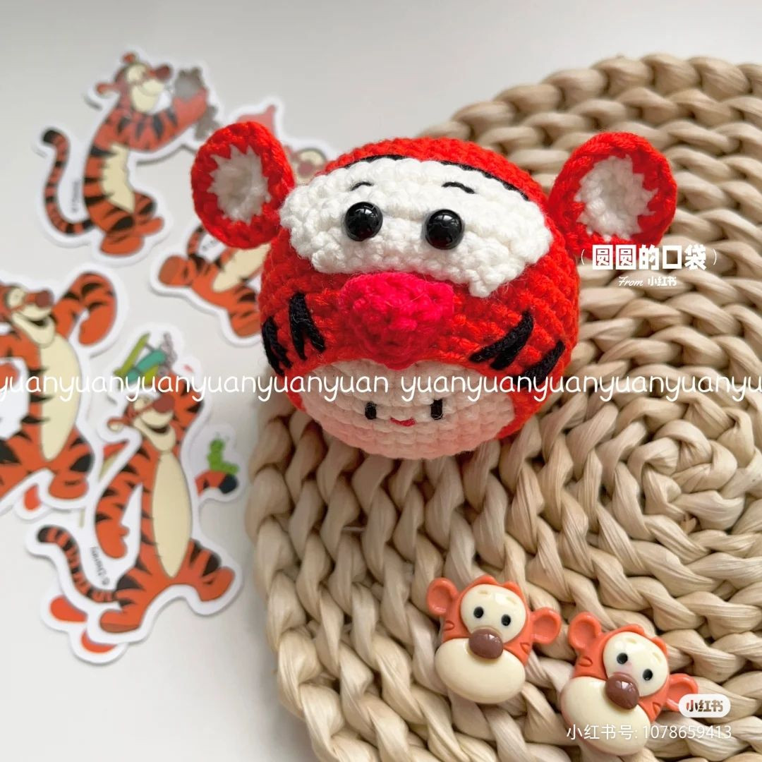 Cute Crochet Tiger Hat for Amigurumi Doll
