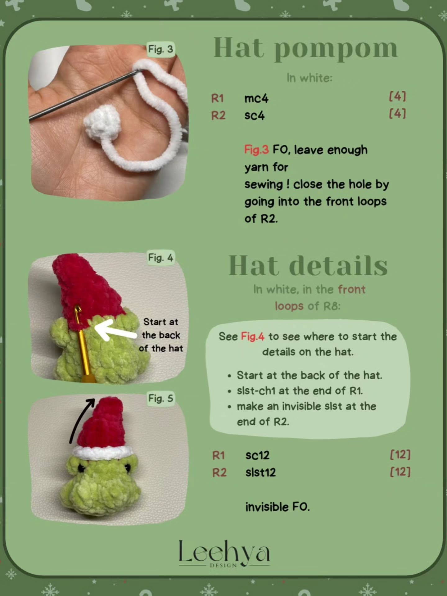 Cute Frog Amigurumi with Santa Hat Crochet Free Pattern