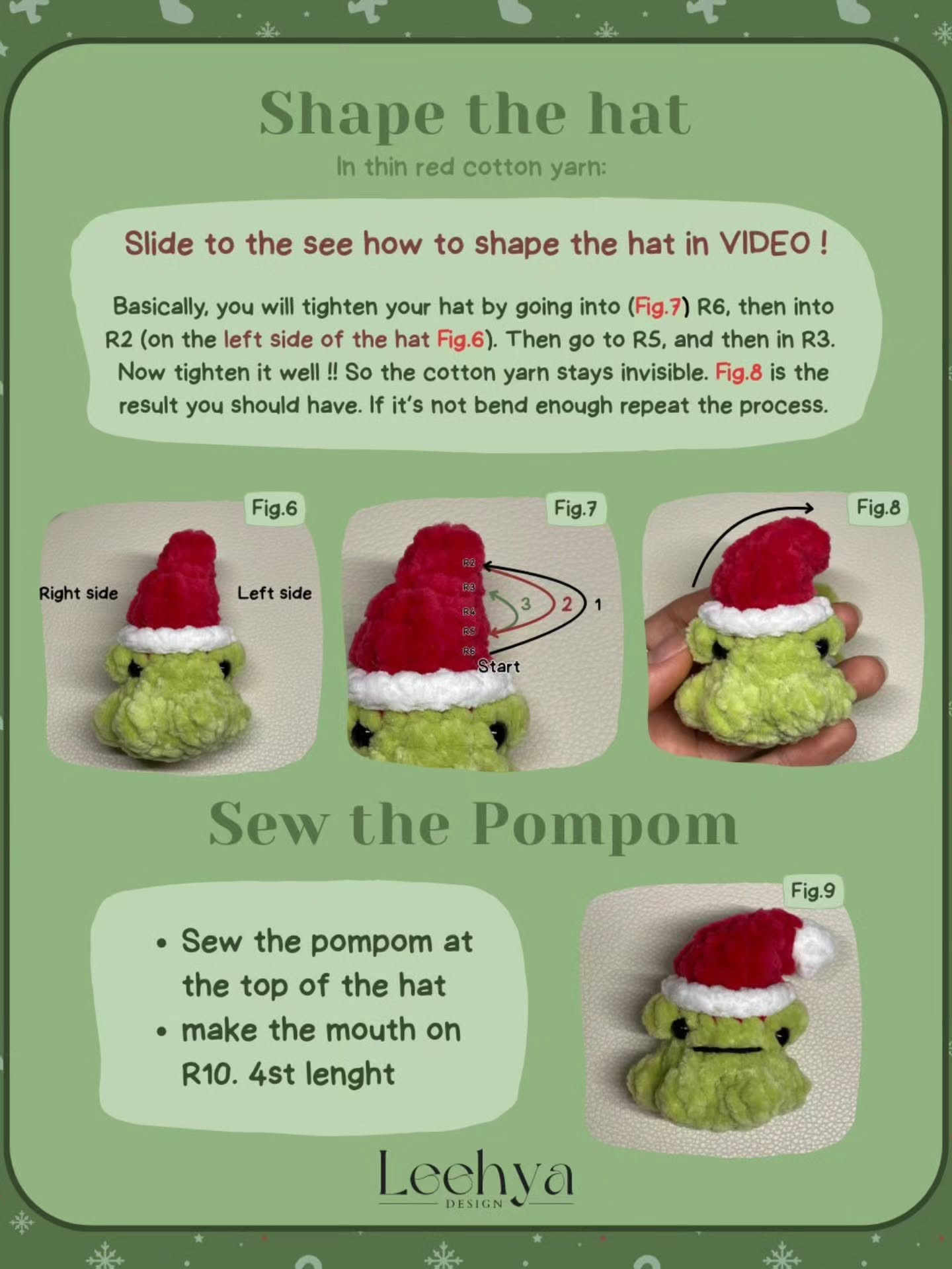 Cute Frog Amigurumi with Santa Hat Crochet Free Pattern