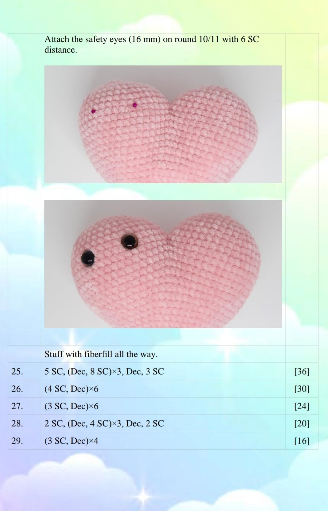 Cute Heart-Shaped Crochet Cat Plush Pattern