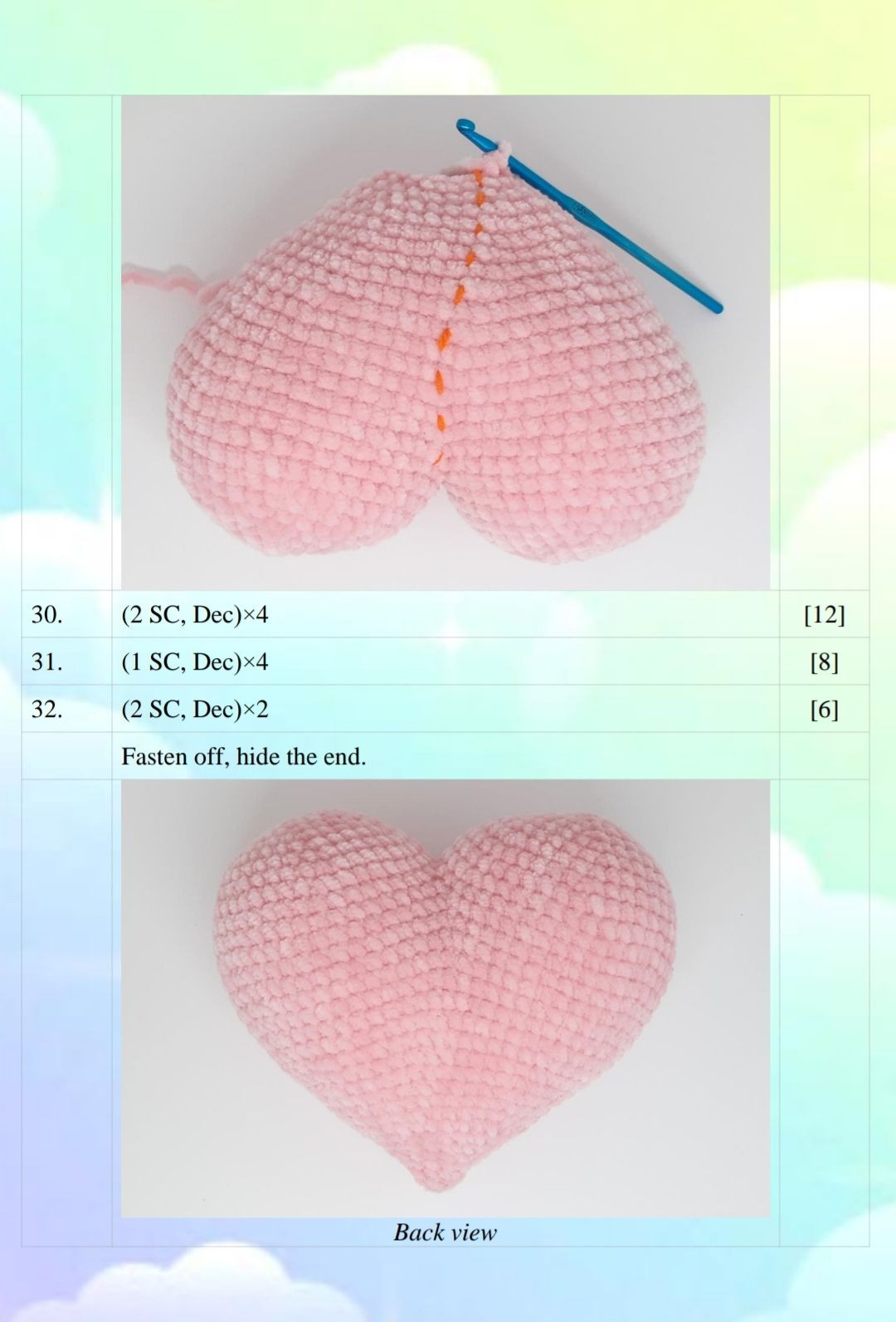 Cute Heart-Shaped Crochet Cat Plush Pattern