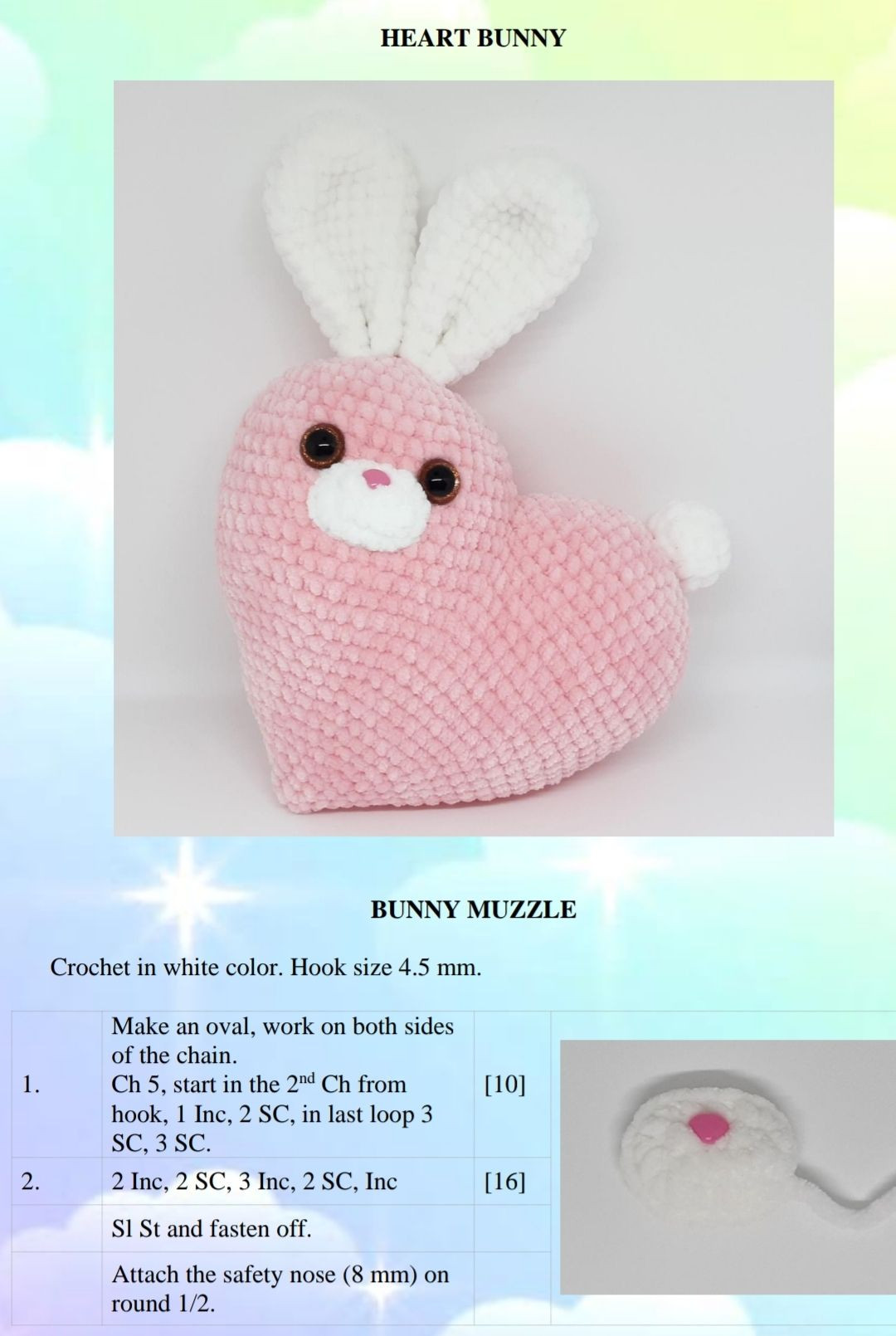 Cute Heart-Shaped Crochet Cat Plush Pattern