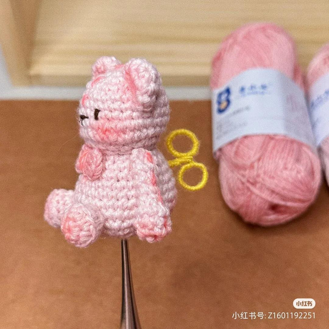 Cute Pink Crochet Bear with Bow Pattern