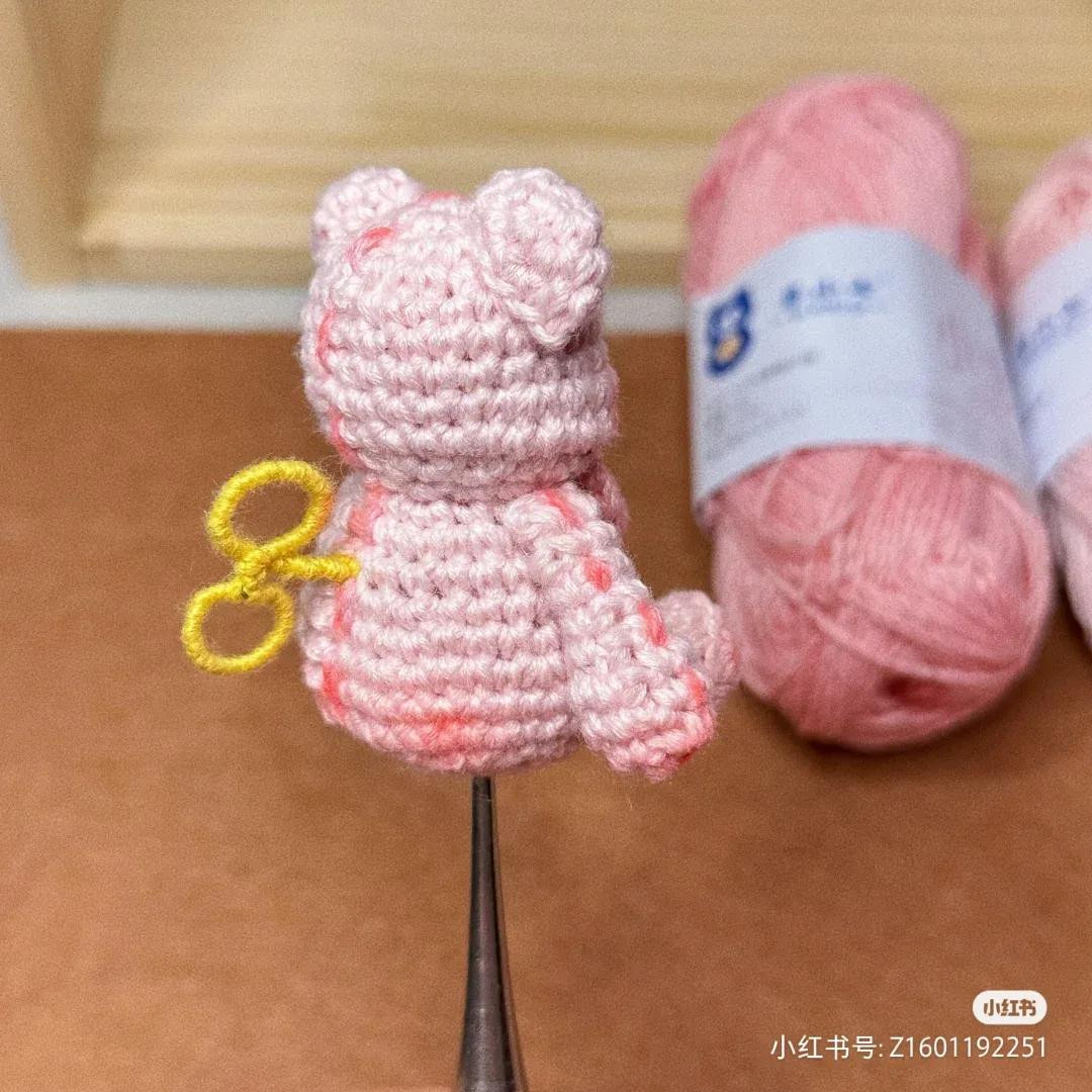 Cute Pink Crochet Bear with Bow Pattern