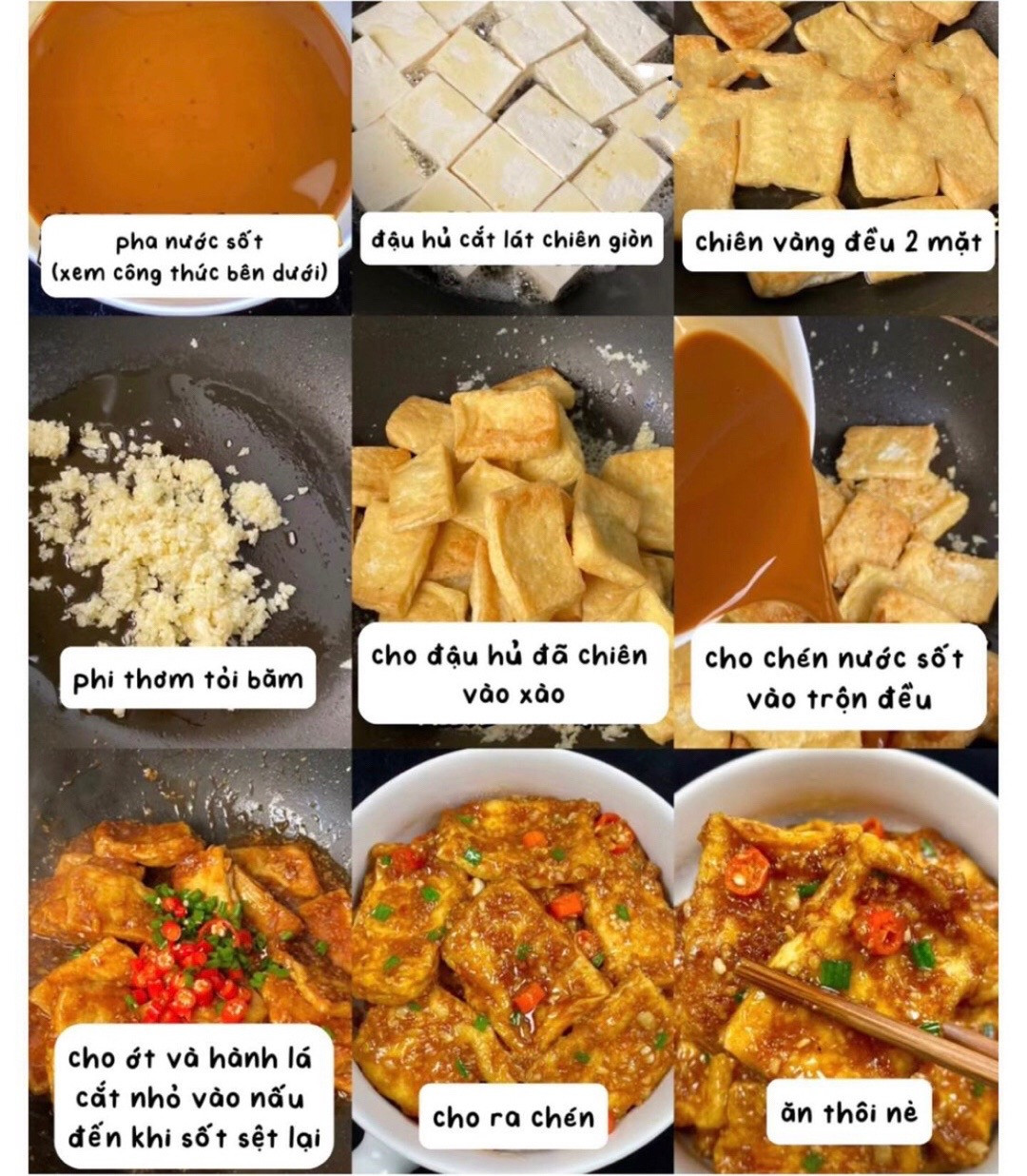 Đậu Hũ Chiên Giòn Thơm Ngon Với Sốt Tương Đậm Đà