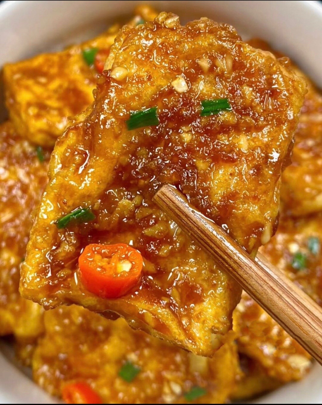 Đậu Hũ Chiên Giòn Thơm Ngon Với Sốt Tương Đậm Đà