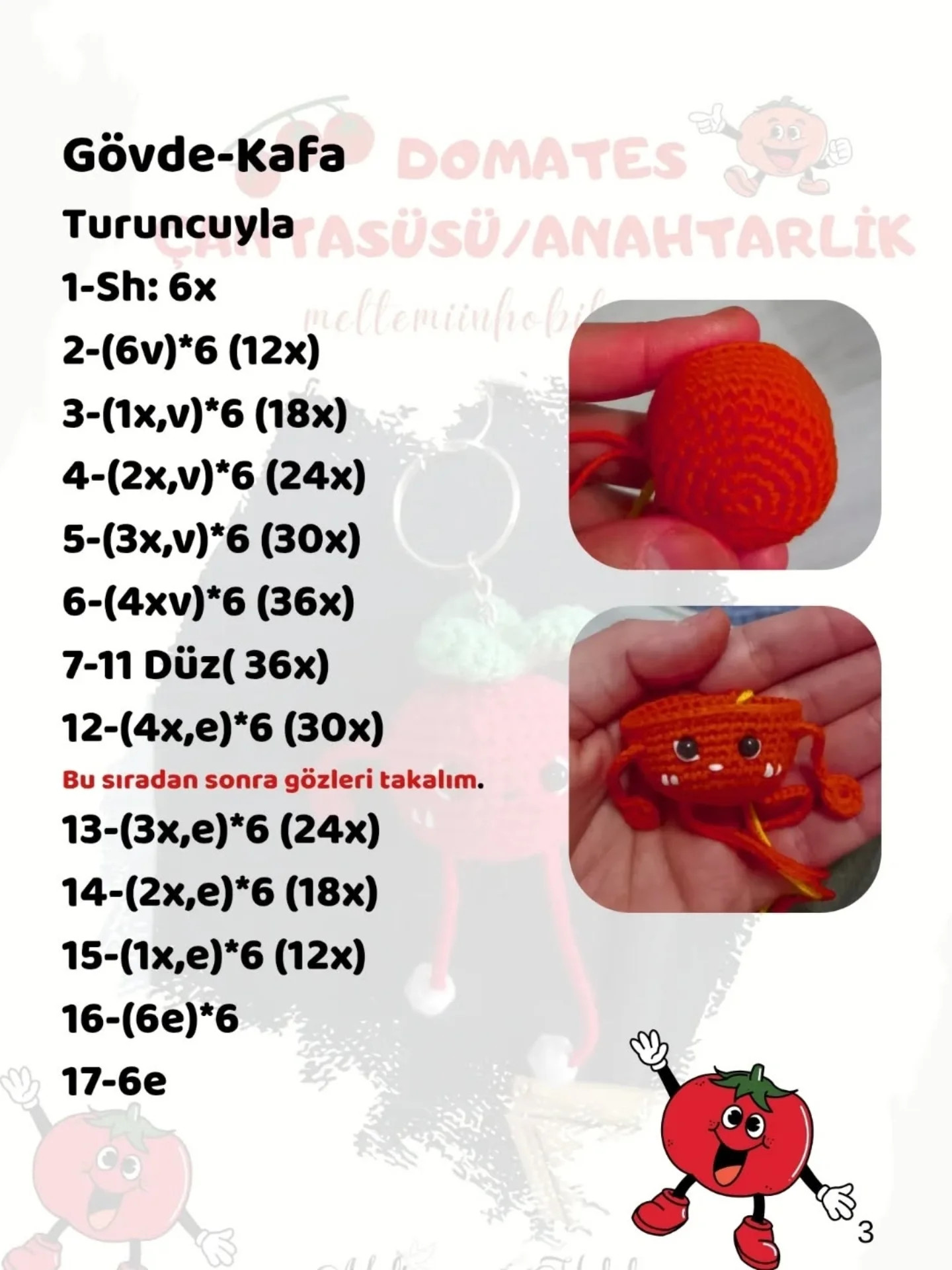 Domates Figürlü Anahtarlık veya Çanta Süsü Nasıl Yapılır?