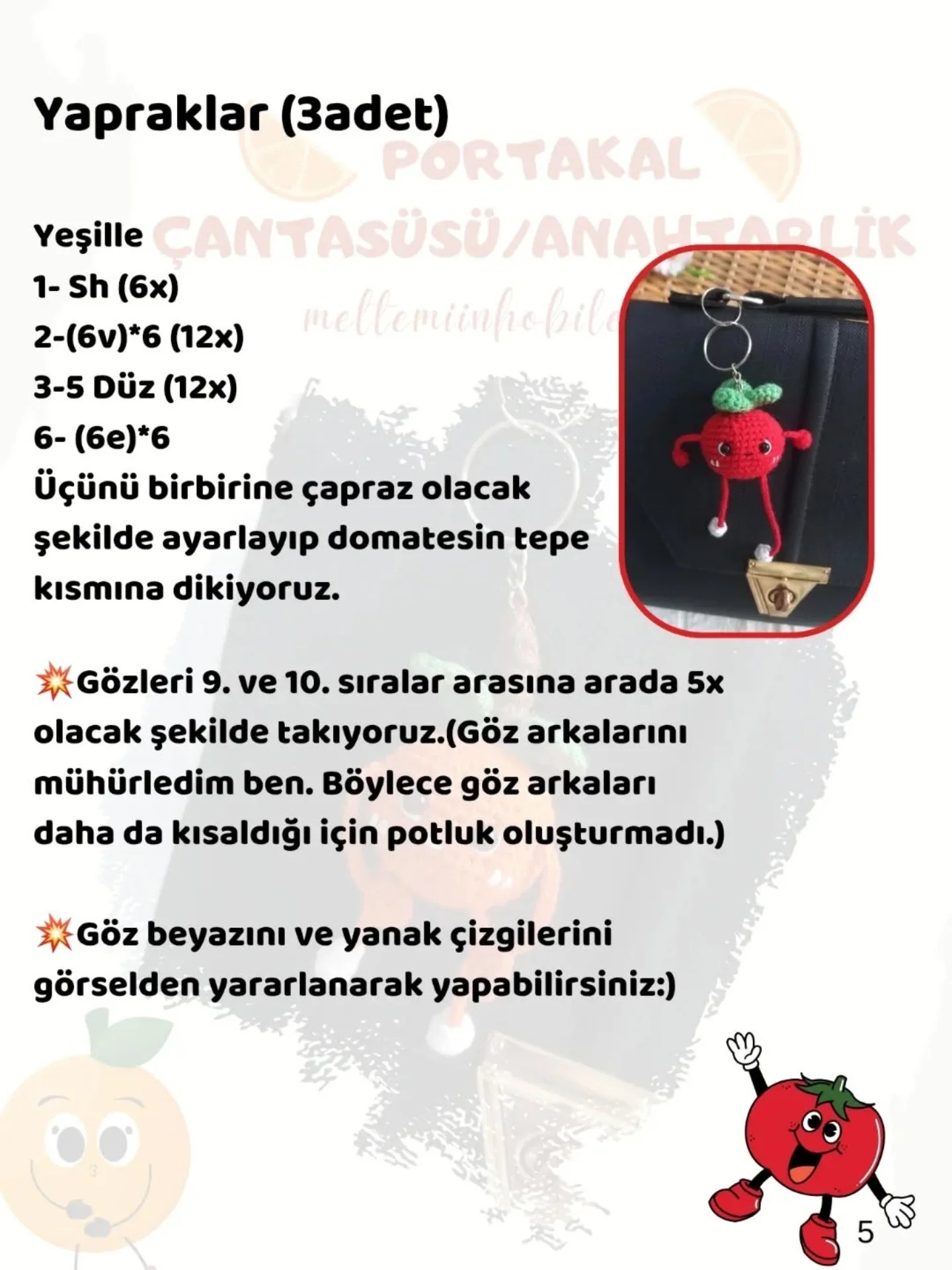 Domates Figürlü Anahtarlık veya Çanta Süsü Nasıl Yapılır?