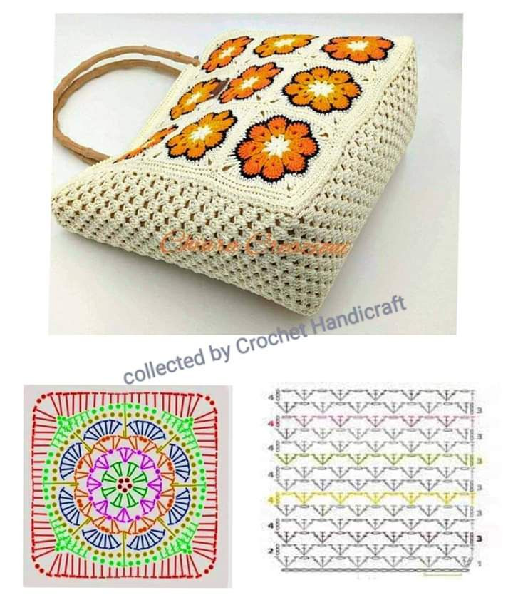 Elegant Crochet Handbag Pattern with Diamond Motif Design