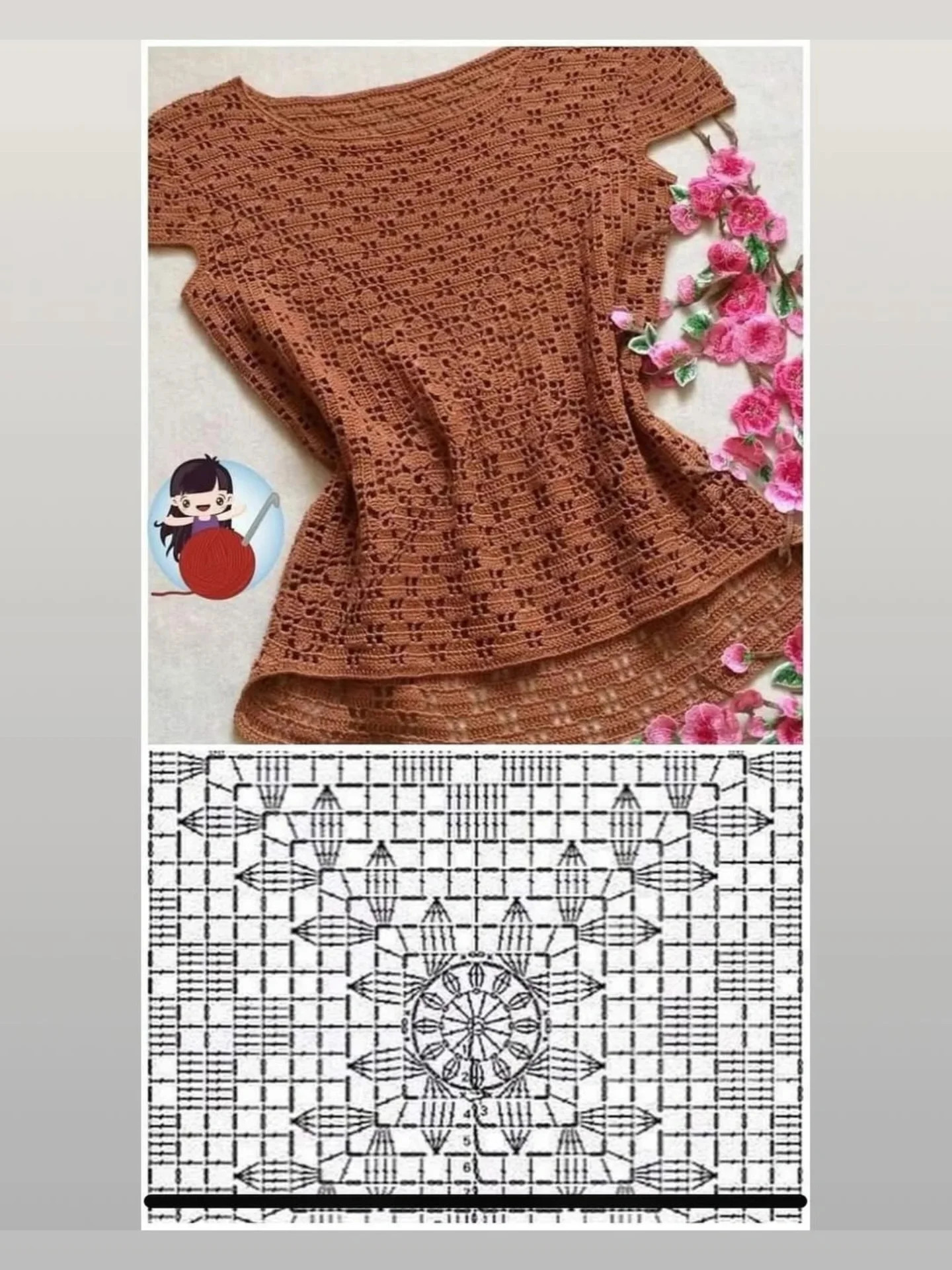 Elegant Crochet Sweater Pattern with Heart Motif Design