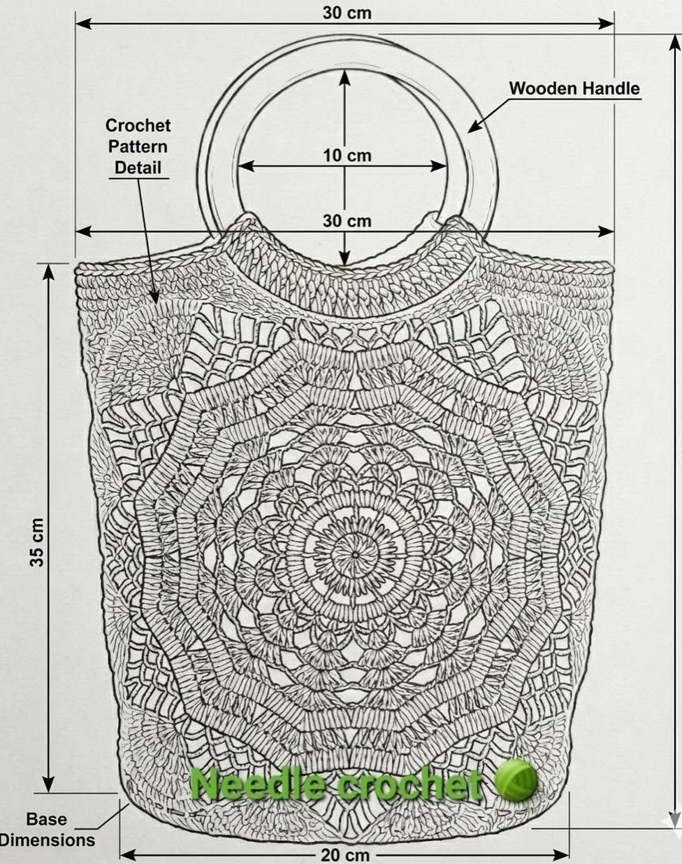 Elegant Yellow Crochet Bag with Circular Pattern Design