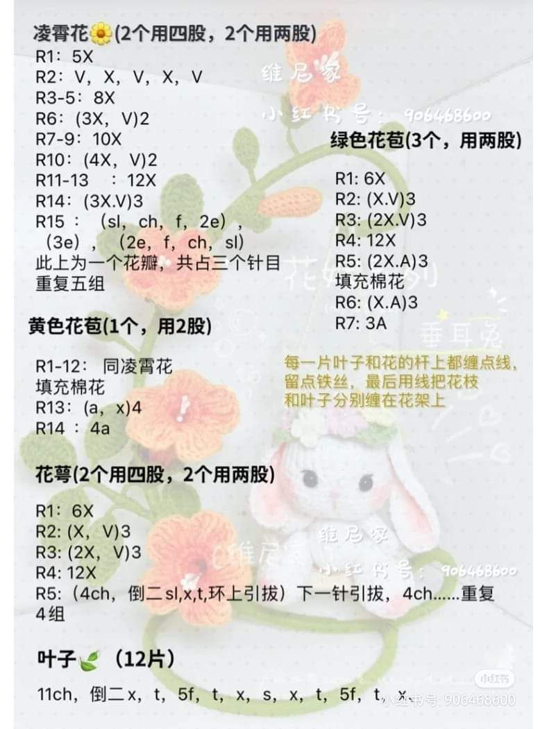 Ethereal Bunny Crochet Pattern with Flowers in a Swing