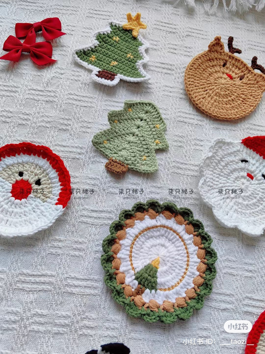 Festive Crochet Patterns: Christmas Trees and Santa Coasters