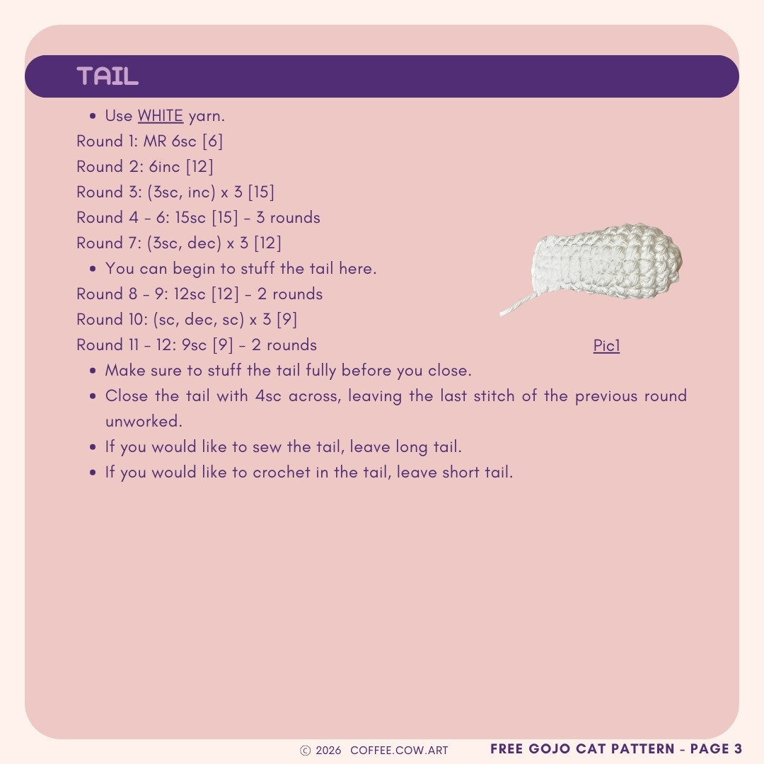 Free Crochet Pattern: Cute Gojo Cat Amigurumi Design