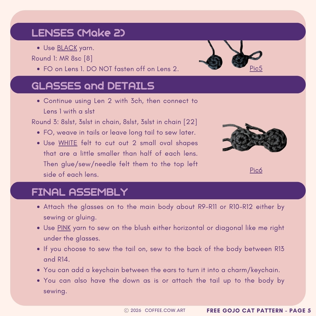 Free Crochet Pattern: Cute Gojo Cat Amigurumi Design