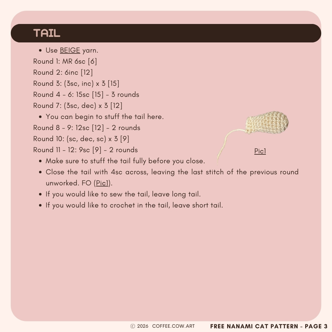 Free Crochet Pattern for Adorable Nanami Cat Amigurumi