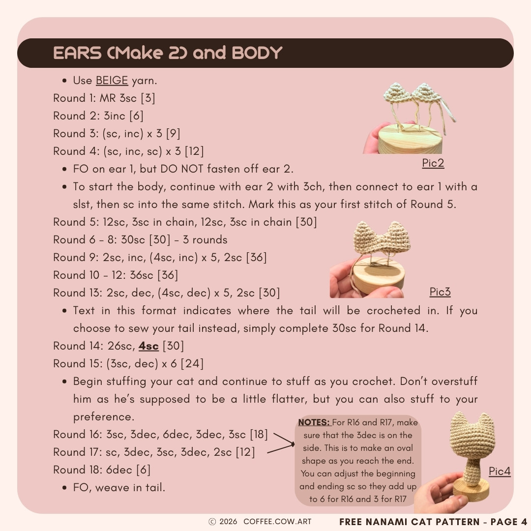 Free Crochet Pattern for Adorable Nanami Cat Amigurumi