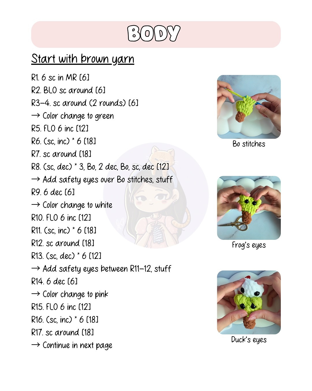 Free Crochet Pattern: No-Sew Cute Dango Plushie Keychain