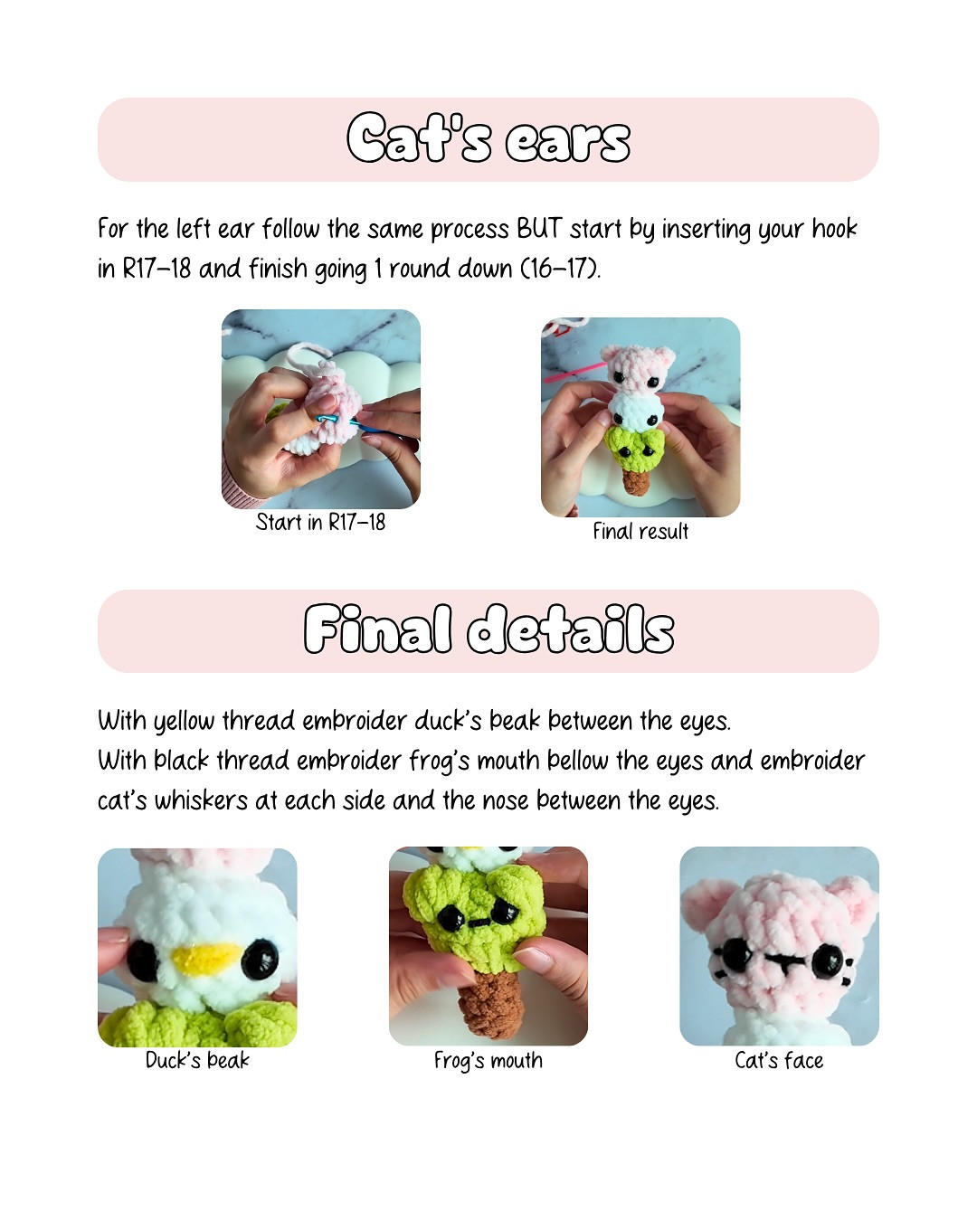 Free Crochet Pattern: No-Sew Cute Dango Plushie Keychain