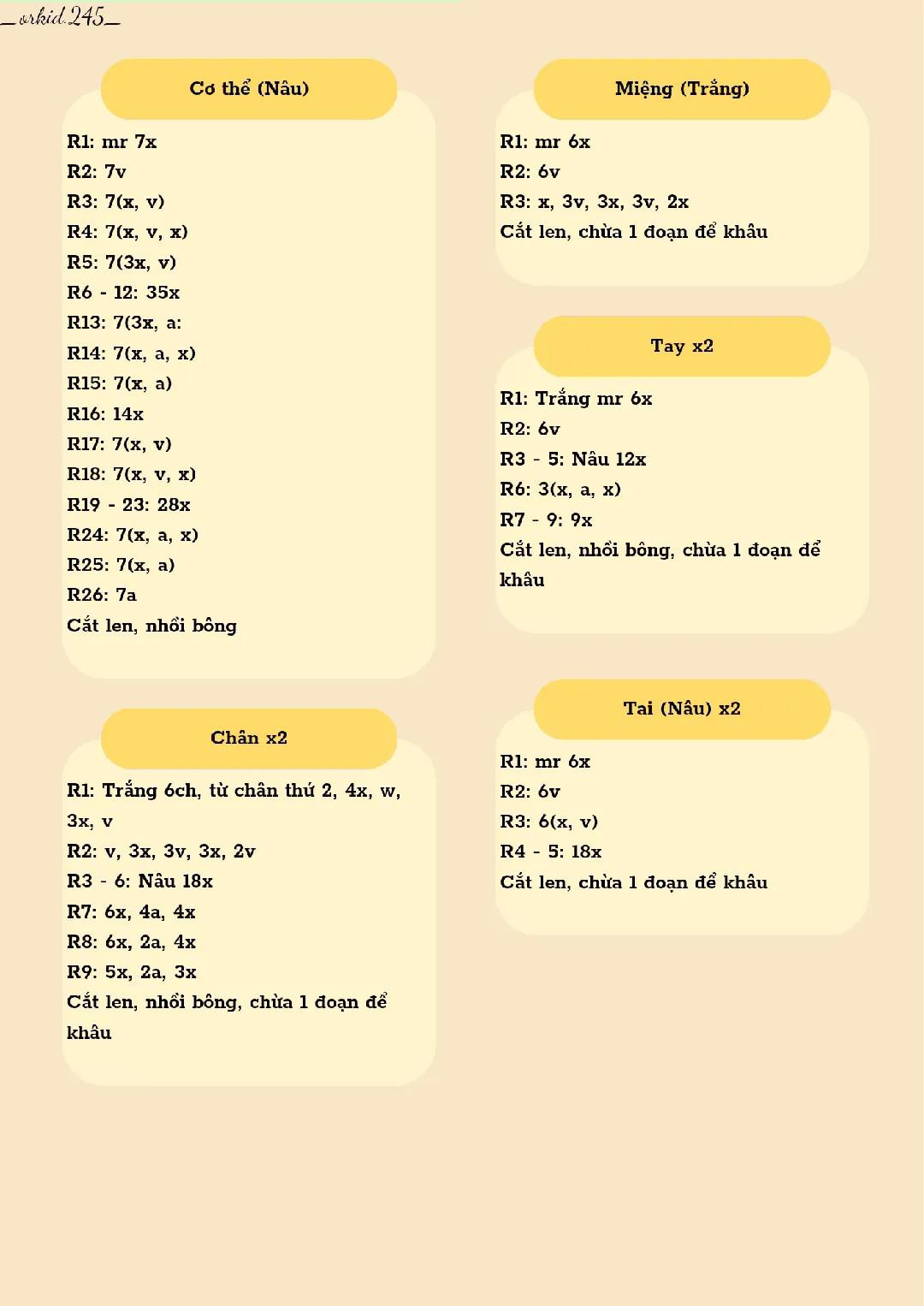 Gấu bông móc len dễ thương với nơ xanh xinh xắn