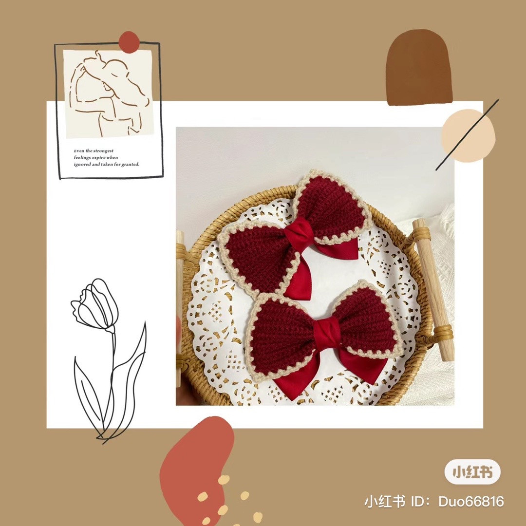 Handmade Crochet Bow with Elegant Lace Edging Pattern