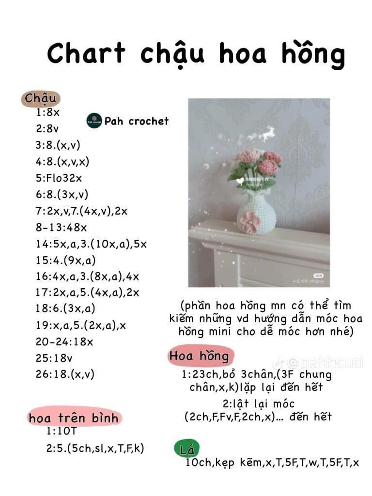 Hướng dẫn móc bình hoa tulip len trang trí dễ thương