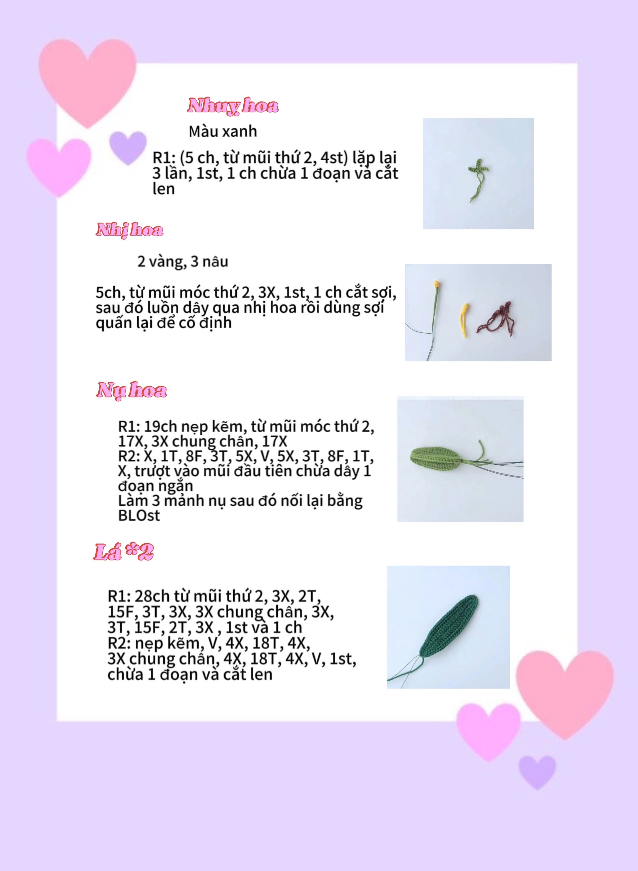 Hướng dẫn móc hoa lily với họa tiết cánh hoa tinh tế