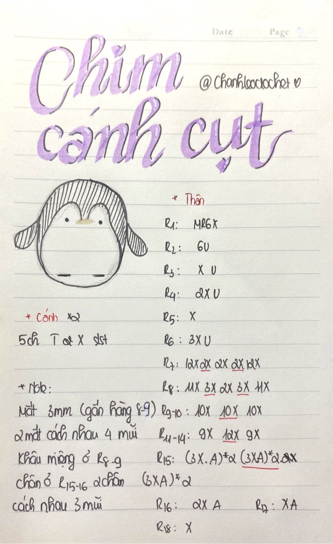 Hướng dẫn móc len chim cánh cụt dễ thương cho người mới bắt đầu