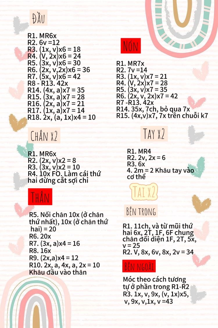 Hướng dẫn móc len đồ chơi dễ thương và hoa đỏ đẹp mắt