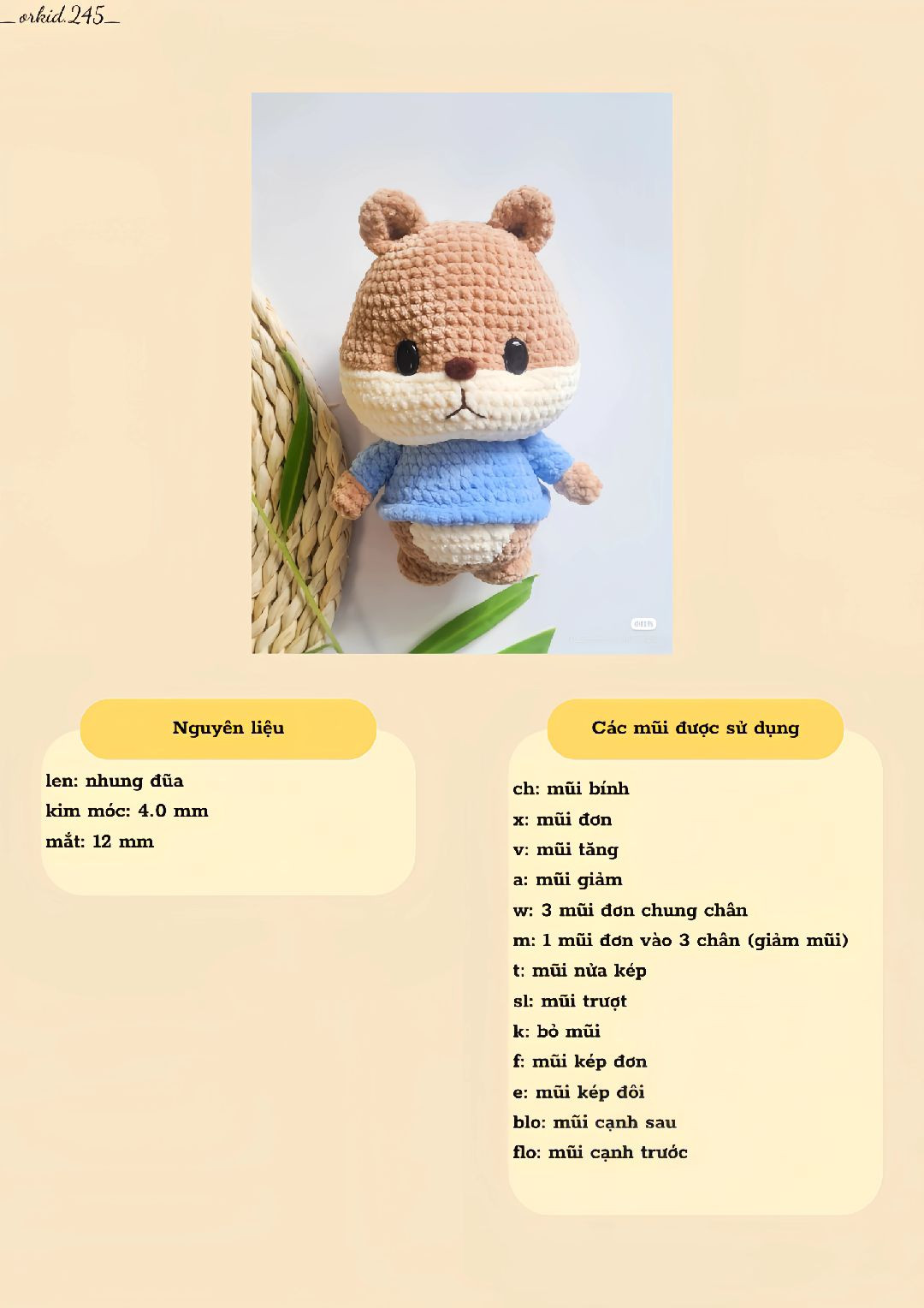 Hướng dẫn móc len gấu bông đáng yêu cho người mới bắt đầu