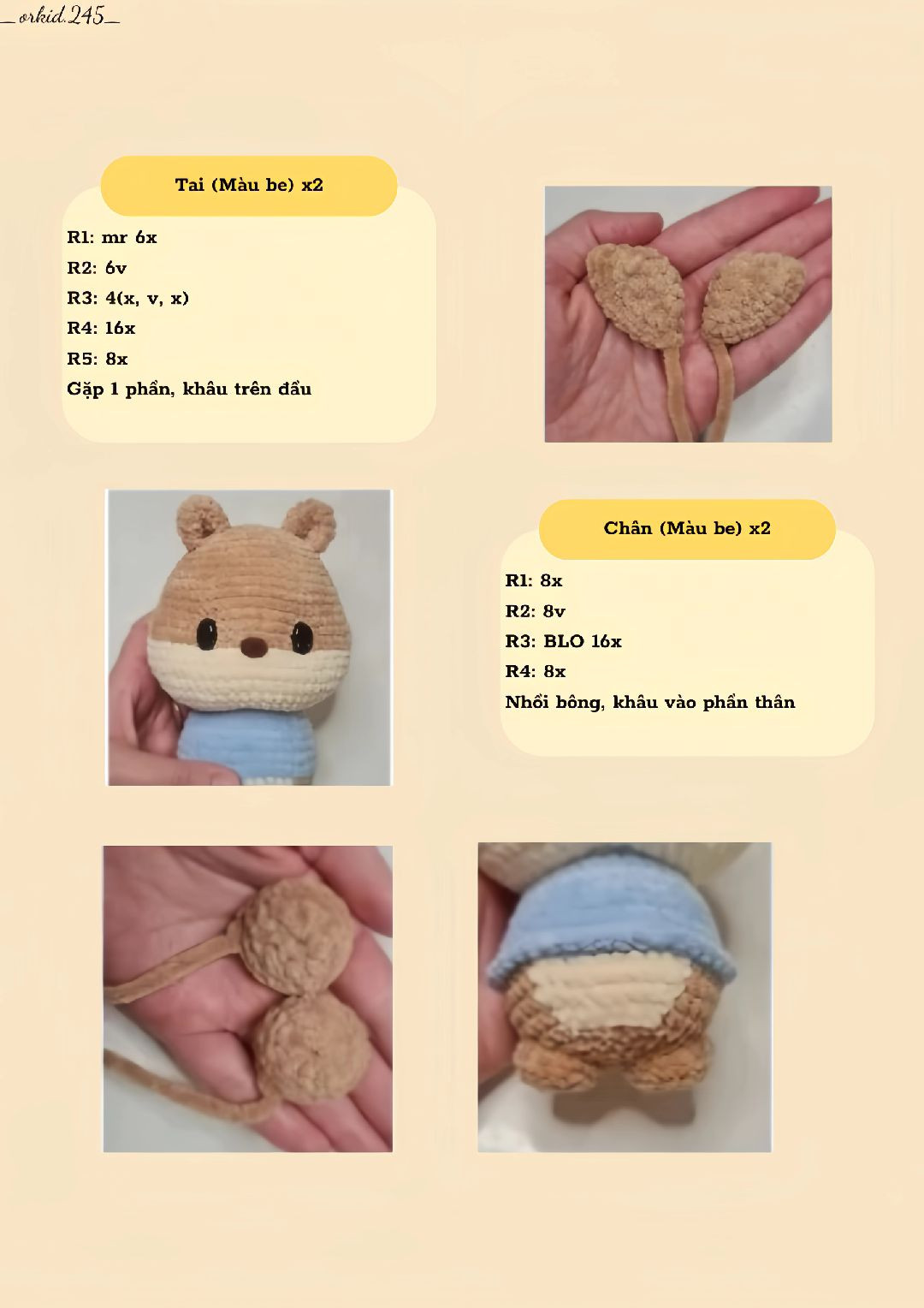 Hướng dẫn móc len gấu bông đáng yêu cho người mới bắt đầu