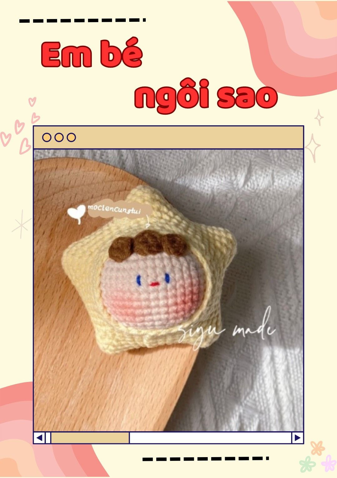 Hướng dẫn móc len hình ngôi sao dễ thương cho bé