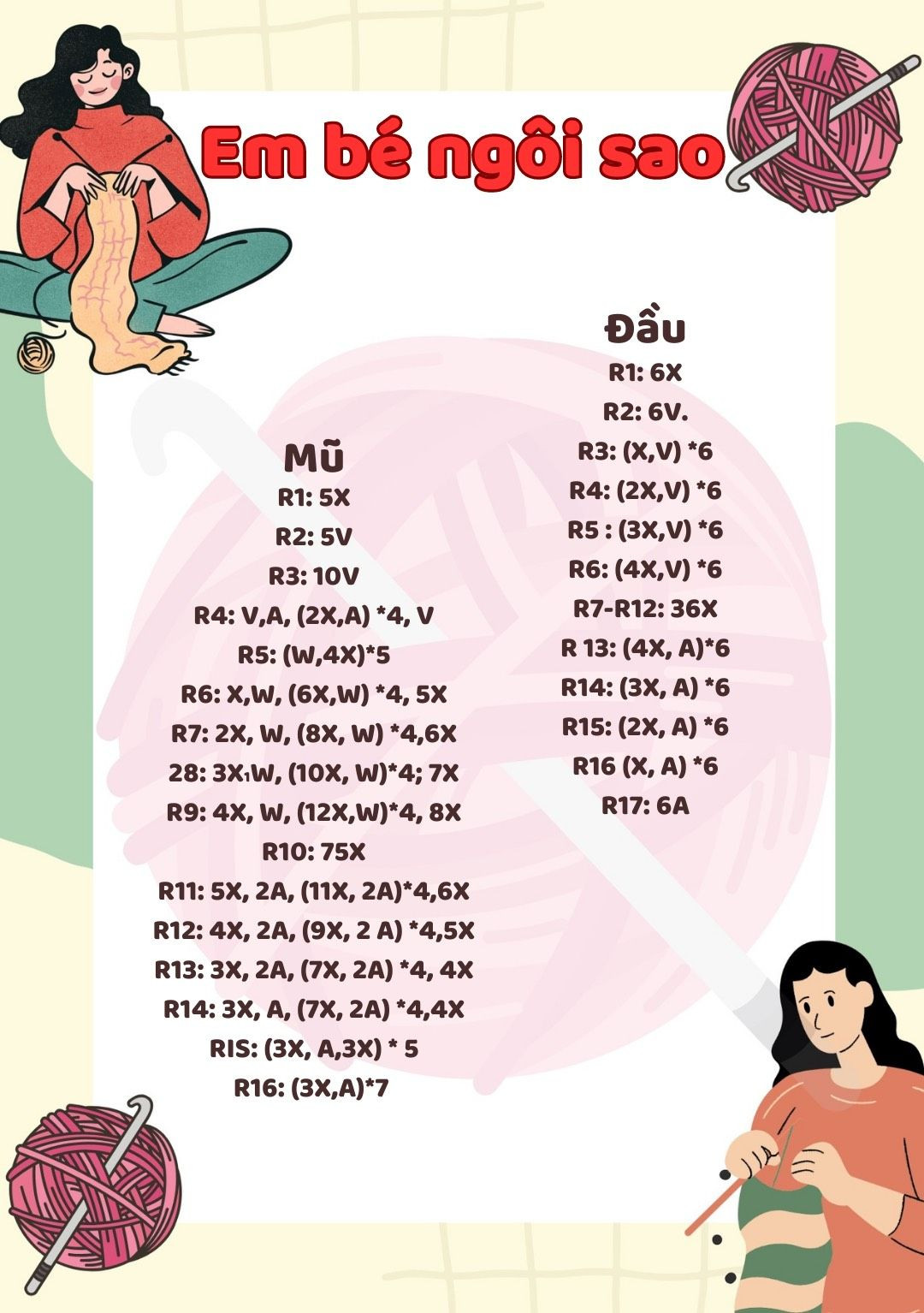 Hướng dẫn móc len hình ngôi sao dễ thương cho bé