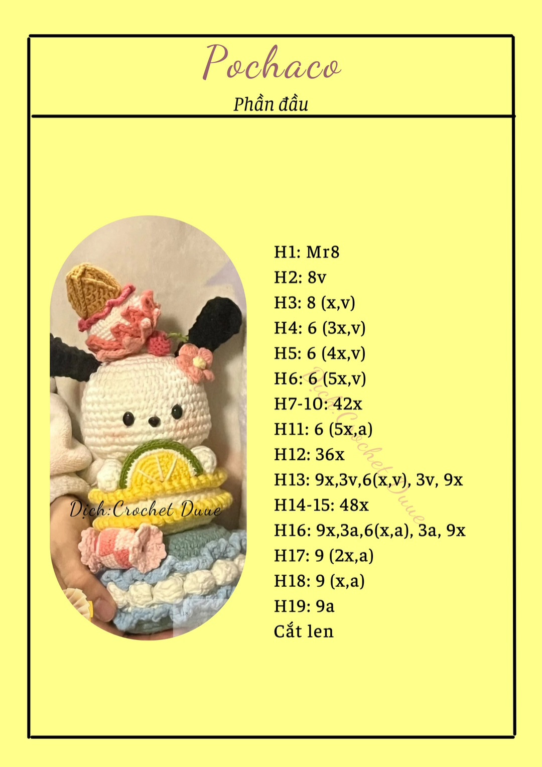 Hướng dẫn móc len thú bông dễ thương với trái cây