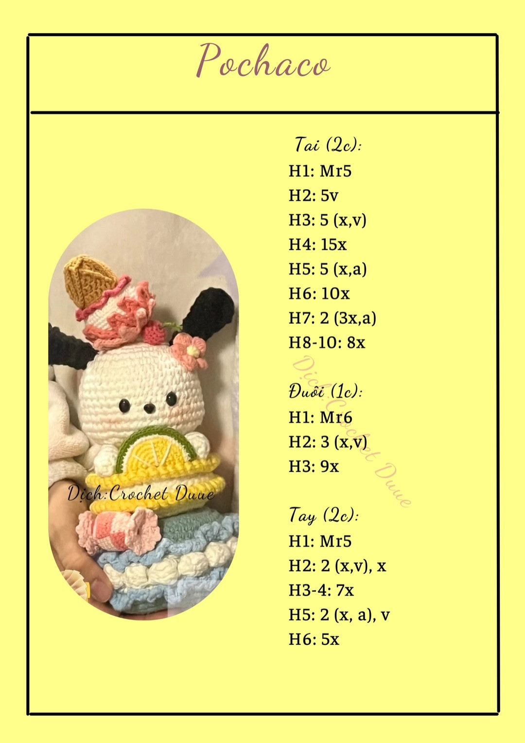 Hướng dẫn móc len thú bông dễ thương với trái cây