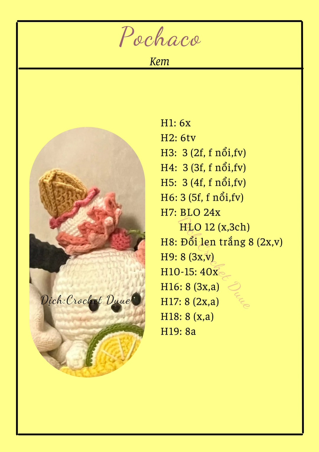 Hướng dẫn móc len thú bông dễ thương với trái cây