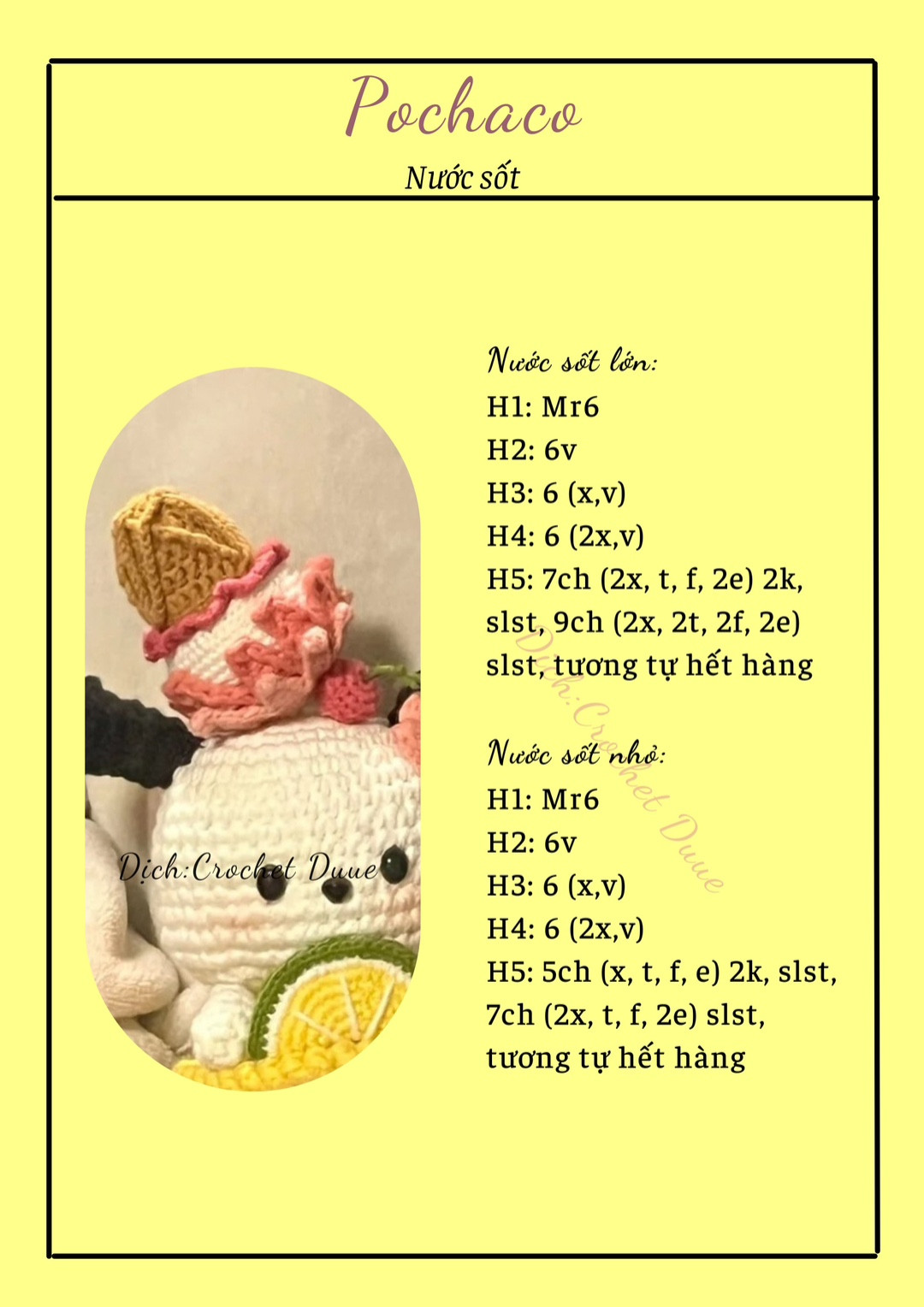 Hướng dẫn móc len thú bông dễ thương với trái cây